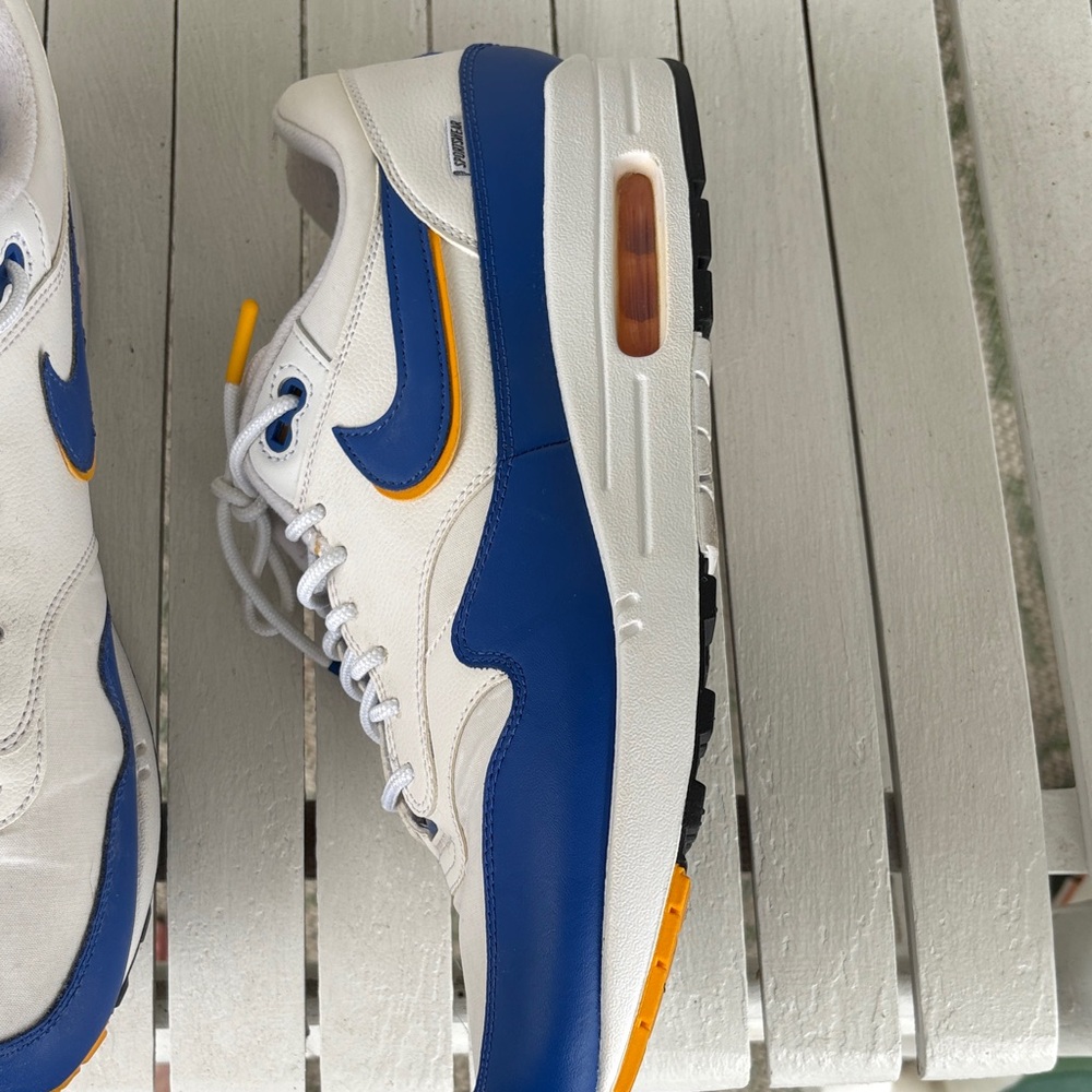 Nike Men's Sneakers in White, Blue, and Yellow - Picture 2 of 10